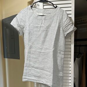 notPerfectLinen Striped Short Sleeve Top S/M